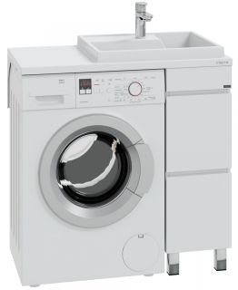 Тумба под раковину для стиральной машины СанТа Марс 700321 напольная 29см белый